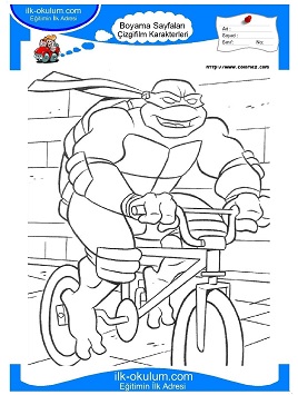Çocuklar İçin Ninja Kaplumbağalar Boyama Sayfaları 